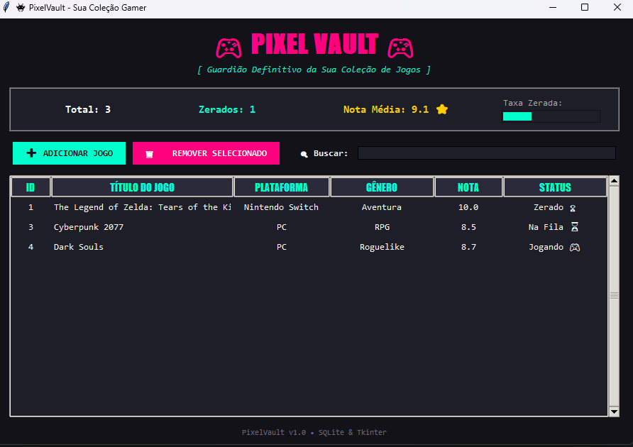 Sistema de Biblioteca de Jogos em Python